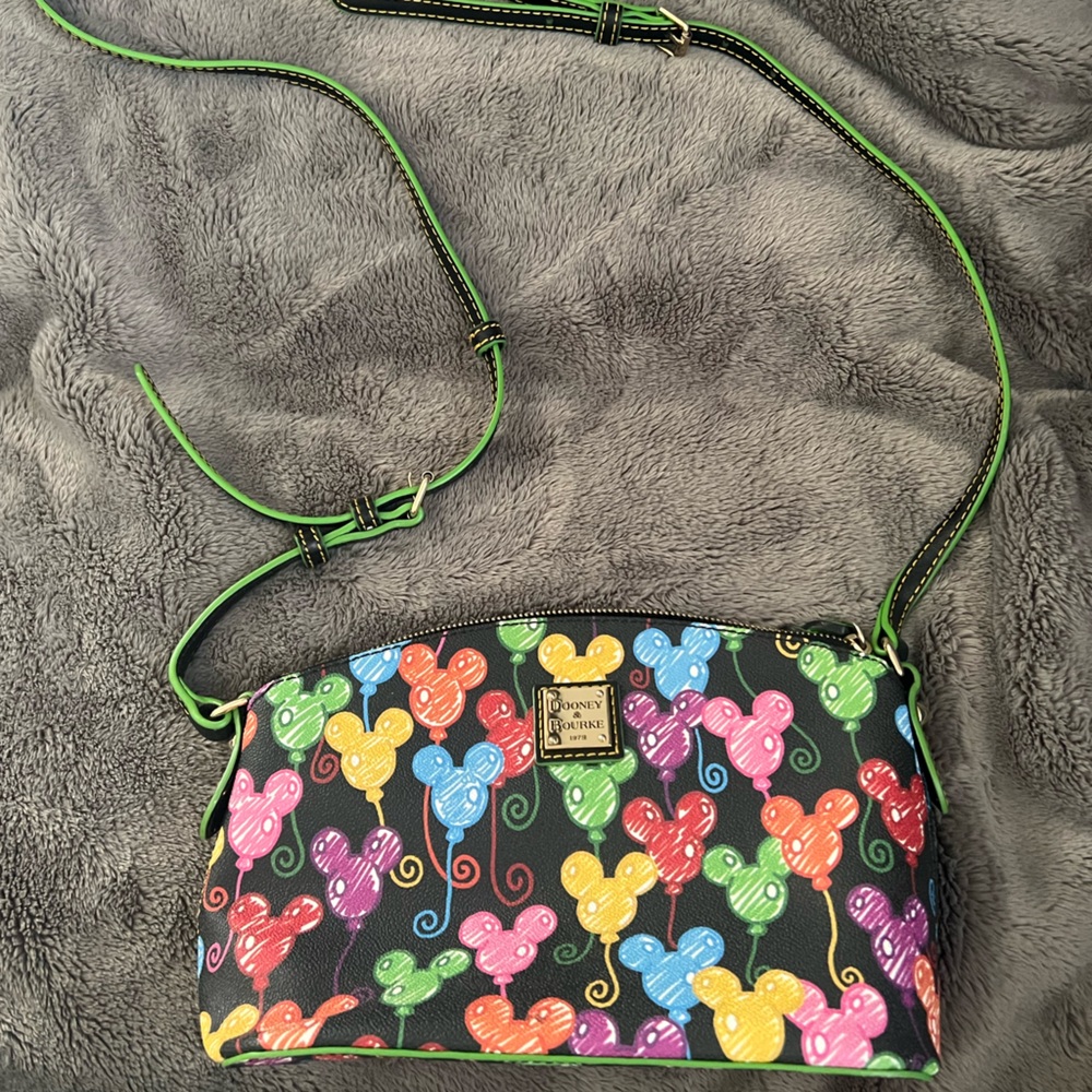 Colorful Dooney & Bourke Disney Mickey Mouse Balloons Crossbody Bag